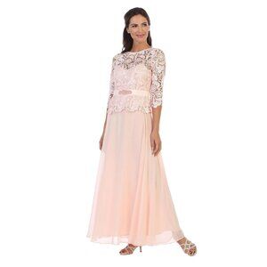 Eva USA Mother of the Bride or Groom Gown-EV3142-PEACH-SIZE XL- NEW With Tags